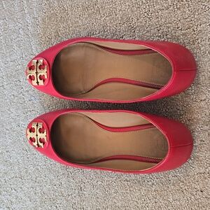 Red Tory Burch Ballet Flats in box